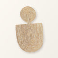 Abstract Wall Mask 1 in natural woven fibre: a coiled circle above a rounded shield shape, on a plain background