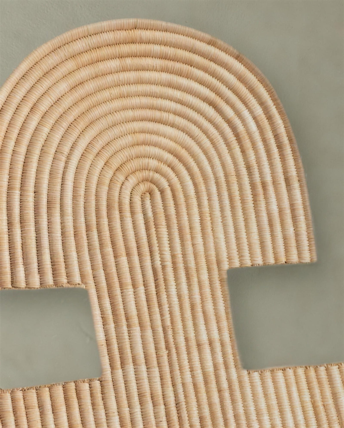 Close-up of the woven arch at the top of Abstract Wall Mask 2