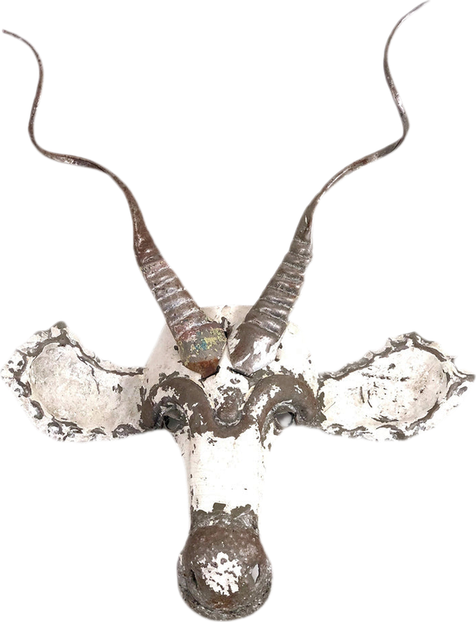 Kudu Animal Mask – Recycled Metal Wall Art