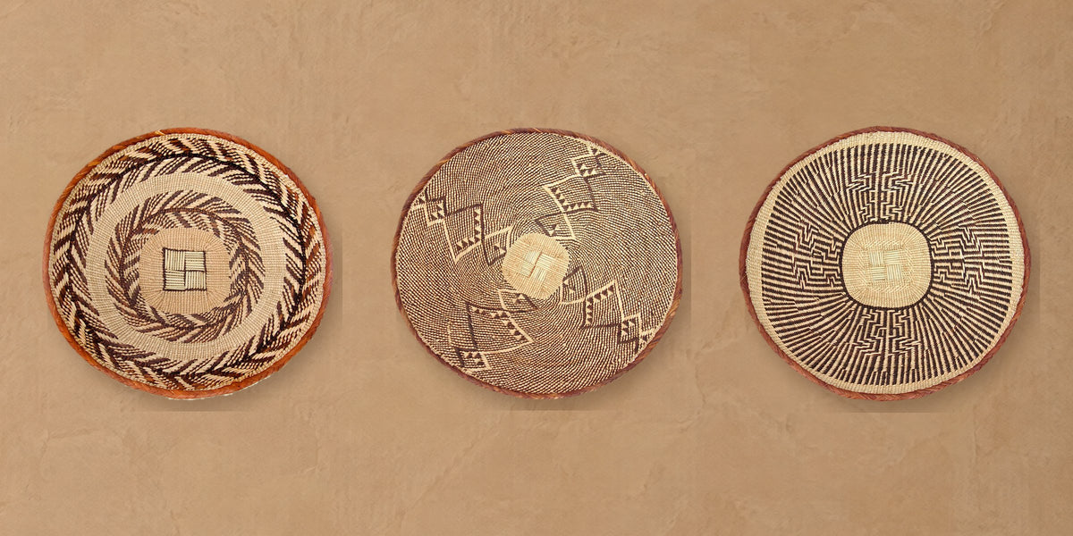 Three other Tonga baskets showing how weave patterns vary from basket to basket